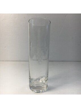 Tall Clear Glass Vase Grape Design Asymmetrical Opening Controlled Bubble Base